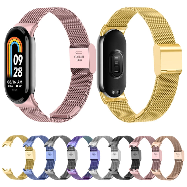 For Xiaomi Mi Band 8 Milanese Buckle Metal Watch Band(Rose Pink) -  by PMC Jewellery | Online Shopping South Africa | PMC Jewellery