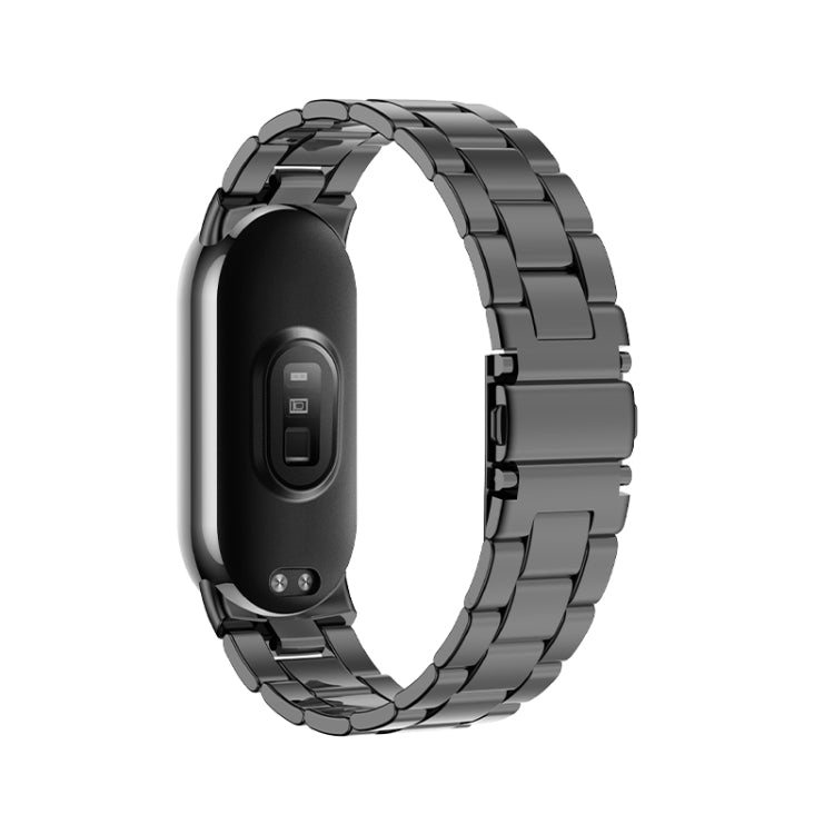 For Xiaomi Mi Band 8 Milanese Three-bead Metal Watch Band(Black) -  by PMC Jewellery | Online Shopping South Africa | PMC Jewellery