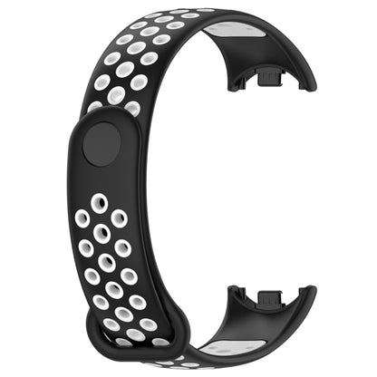 For Xiaomi Mi Band 8 Sports Two Color Silicone Watch Band(Black White) -  by PMC Jewellery | Online Shopping South Africa | PMC Jewellery