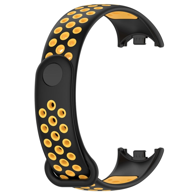 For Xiaomi Mi Band 8 Sports Two Color Silicone Watch Band(Black Yellow) -  by PMC Jewellery | Online Shopping South Africa | PMC Jewellery