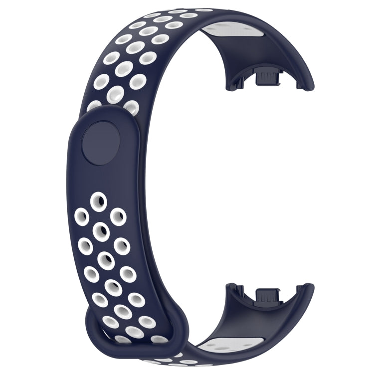 For Xiaomi Mi Band 8 Sports Two Color Silicone Watch Band(Midnight Blue White) -  by PMC Jewellery | Online Shopping South Africa | PMC Jewellery