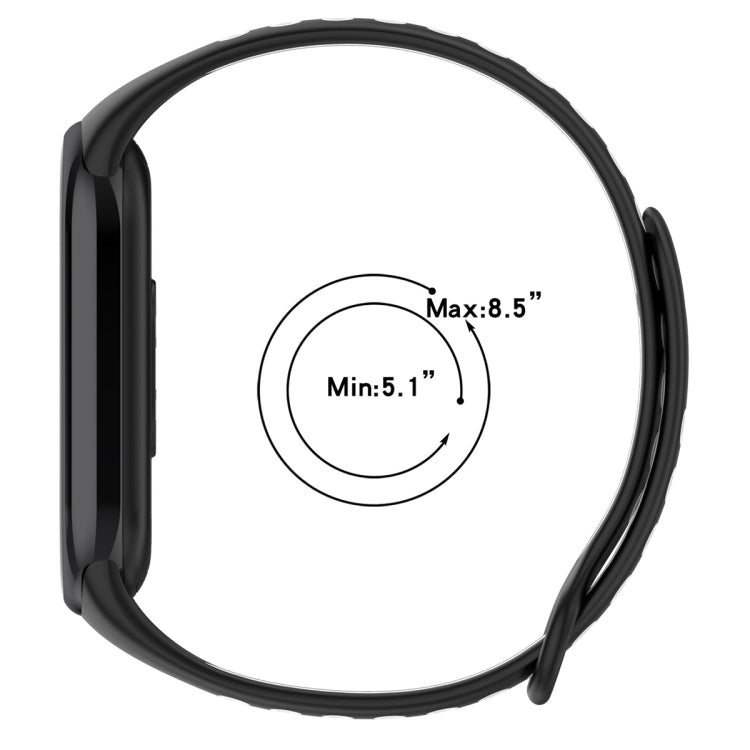 For Xiaomi Mi Band 8 Sports Two Color Silicone Watch Band(Black White) -  by PMC Jewellery | Online Shopping South Africa | PMC Jewellery