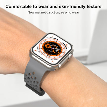 Magnetic Clasp Silicone Watch Band For Apple Watch Ultra 49mm / Series 8&7 45mm / SE 2&6&SE&5&4 44mm / 3&2&1 42mm(Starlight) -  by PMC Jewellery | Online Shopping South Africa | PMC Jewellery