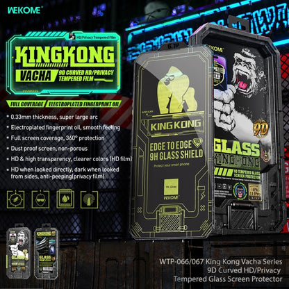 For iPhone 13 WK WTP-067 King Kong Vacha 9D Curved Privacy Tempered Glass Film(Black) - iPhone 13 Tempered Glass by WK | Online Shopping South Africa | PMC Jewellery