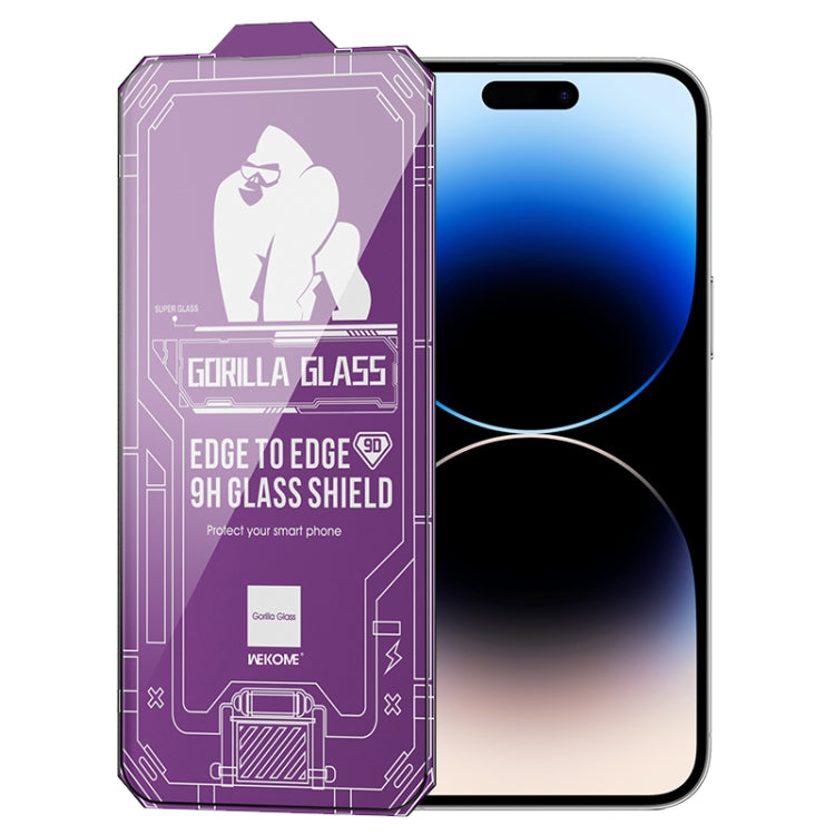 For iPhone 14 Pro Max WK WTP-068 King Kong Vacha Corning 9D Curved HD Tempered Glass Film(Black) - iPhone 14 Pro Max Tempered Glass by WK | Online Shopping South Africa | PMC Jewellery | Buy Now Pay Later Mobicred