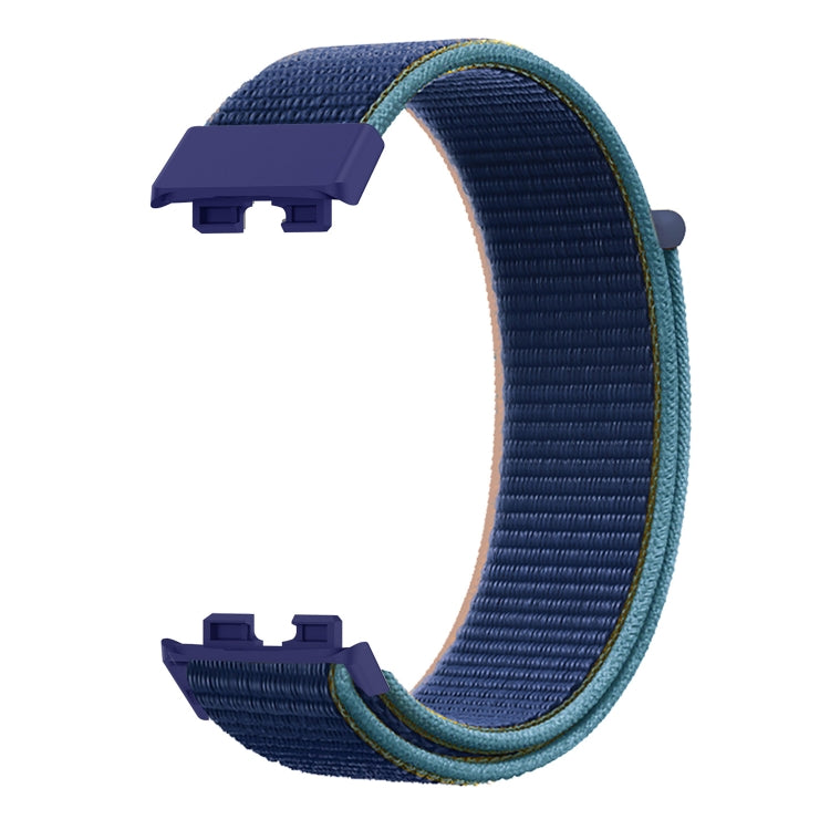 For Huawei Band 8 16mm Woven Nylon Loop Watch Band(Dark Army Blue) - Watch Bands by PMC Jewellery | Online Shopping South Africa | PMC Jewellery