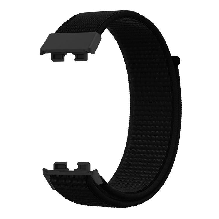 For Huawei Band 8 16mm Woven Nylon Loop Watch Band(Dark Black) - Watch Bands by PMC Jewellery | Online Shopping South Africa | PMC Jewellery