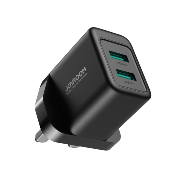 JOYROOM JR-TCN01 2.4A Dual Ports USB Charger, Plug:UK Plug(Black) - USB Charger by JOYROOM | Online Shopping South Africa | PMC Jewellery