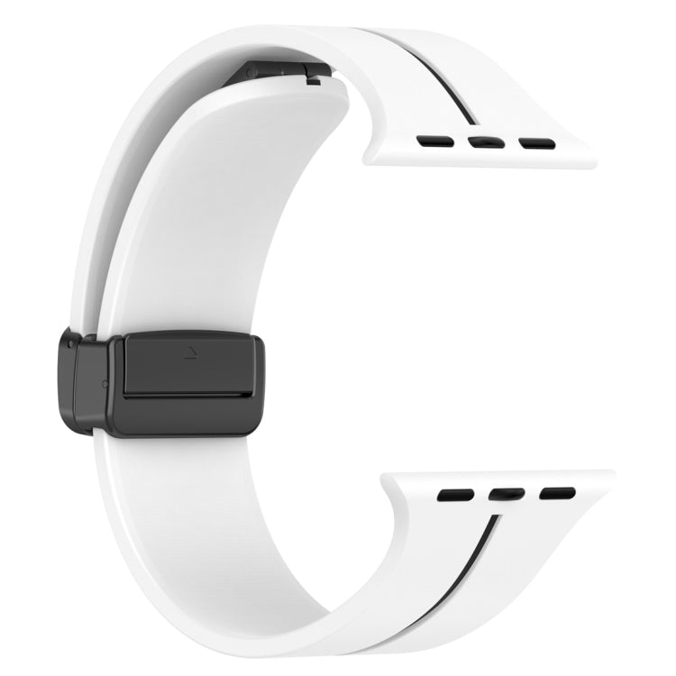 Two Color Folding Buckle Silicone Watch Band For Apple Watch Ultra 49mm(White+Black) -  by PMC Jewellery | Online Shopping South Africa | PMC Jewellery