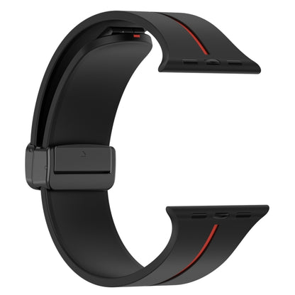 Two Color Folding Buckle Silicone Watch Band For Apple Watch Ultra 49mm(Black+Red) -  by PMC Jewellery | Online Shopping South Africa | PMC Jewellery