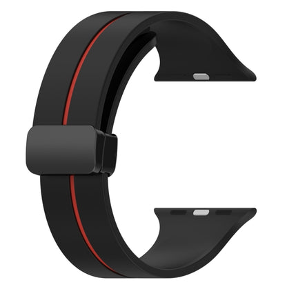 Two Color Folding Buckle Silicone Watch Band For Apple Watch 2 38mm(Black+Red) -  by PMC Jewellery | Online Shopping South Africa | PMC Jewellery