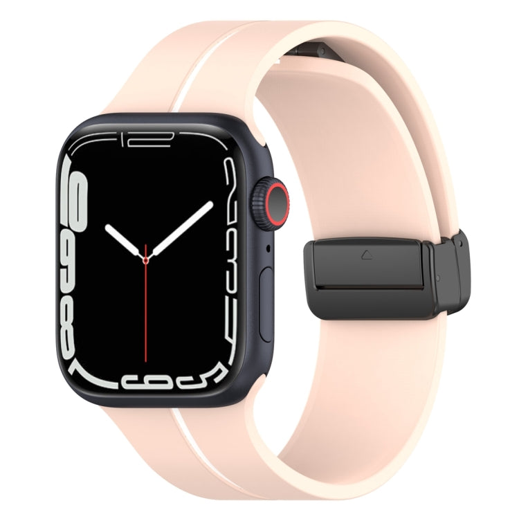 Two Color Folding Buckle Silicone Watch Band For Apple Watch 42mm(Pink+White) -  by PMC Jewellery | Online Shopping South Africa | PMC Jewellery