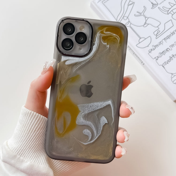 For iPhone 11 Pro Oil Painting Electroplating TPU Phone Case(Grey) - iPhone 11 Pro Cases by PMC TechLife | Online Shopping South Africa | PMC TechLife