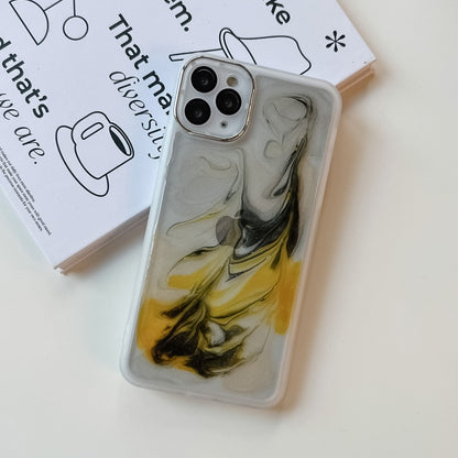 For iPhone 11 Pro Max Oil Painting Electroplating TPU Phone Case(White) - iPhone 11 Pro Max Cases by PMC Jewellery | Online Shopping South Africa | PMC Jewellery