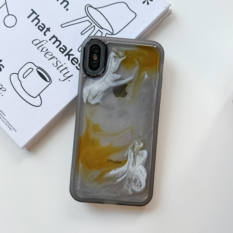 For iPhone X / XS Oil Painting Electroplating TPU Phone Case(Grey) - More iPhone Cases by PMC Jewellery | Online Shopping South Africa | PMC Jewellery