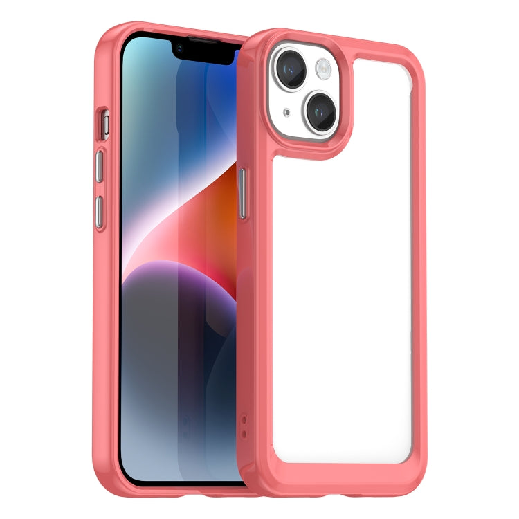 For iPhone 15 Colorful Series Acrylic + TPU Phone Case(Red) - iPhone 15 Cases by PMC TechLife | Online Shopping South Africa | PMC TechLife