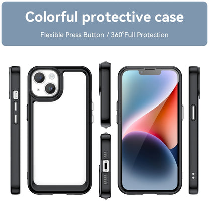 For iPhone 15 Plus Colorful Series Acrylic + TPU Phone Case(Black) - iPhone 15 Plus Cases by PMC Jewellery | Online Shopping South Africa | PMC Jewellery