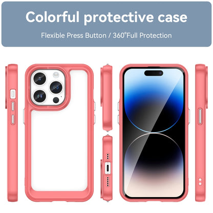 For iPhone 15 Pro Colorful Series Acrylic + TPU Phone Case(Red) - iPhone 15 Pro Cases by PMC Jewellery | Online Shopping South Africa | PMC Jewellery