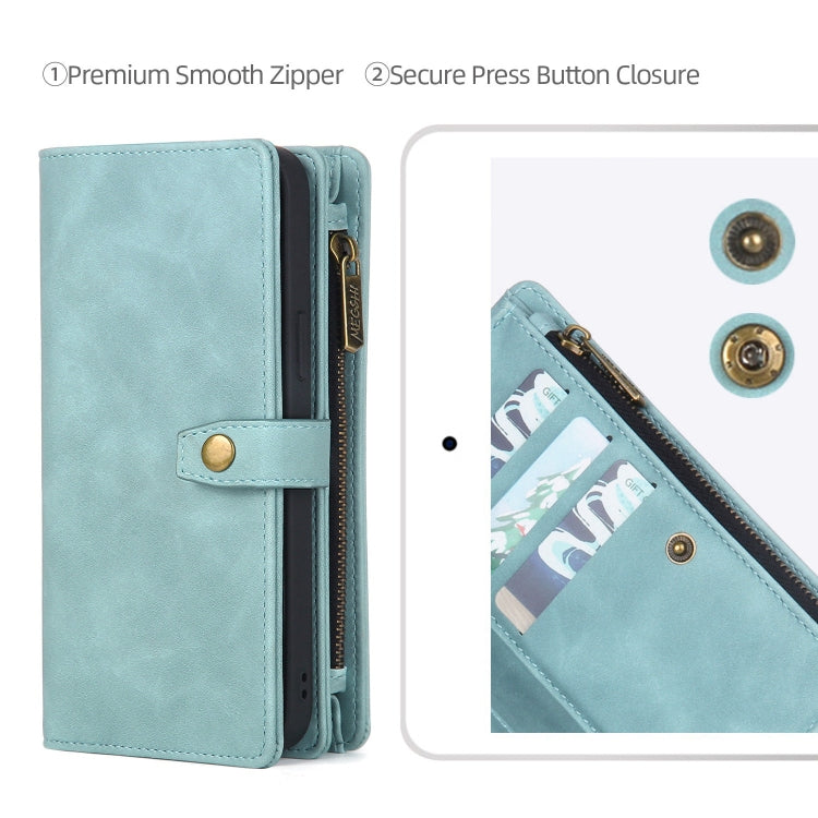 For Samsung Galaxy S20+ Zipper Wallet Detachable MagSafe Leather Phone Case(Blue) - Galaxy Phone Cases by PMC TechLife | Online Shopping South Africa | PMC TechLife
