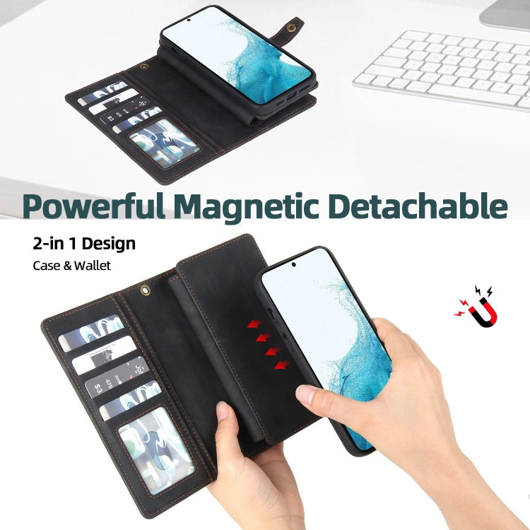 For Samsung Galaxy A32 5G Zipper Wallet Magnetic Detachable Leather Phone Case(Black) - free shipping - PMC TechLife - Order now!
