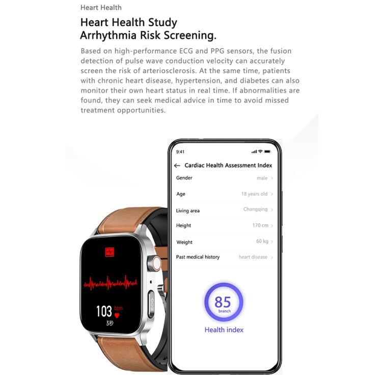 GT22 1.85 inch TFT Screen Silicone Band Health Smart Watch, Support Bluetooth Call / Plateau Blood Oxygen / Body Temperature / Arrhythmia / TI Heart Rate Monitoring(Black Silver) -  by PMC Jewellery | Online Shopping South Africa | PMC Jewellery