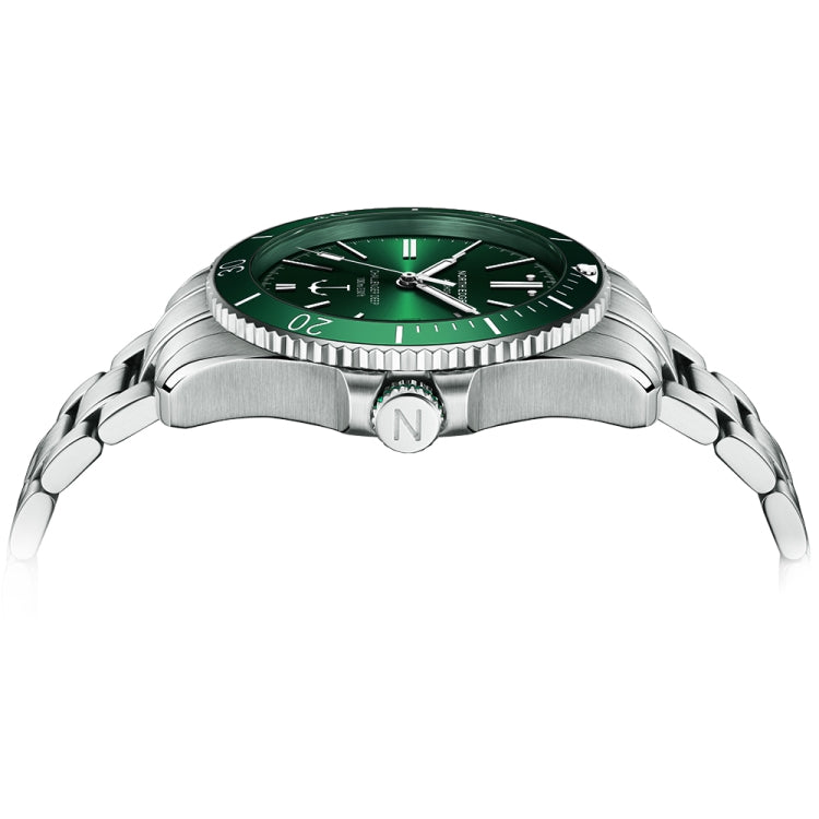 NORTH EDGE ANCHOR Men Outdoor 100m Waterproof Mechanical Watch(Green) - Metal Strap Watches by NORTH EDGE | Online Shopping South Africa | PMC Jewellery