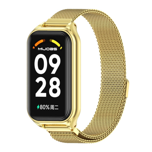 For Redmi Band 2 Mijobs Metal Shell + Milan Magnetic Metal Watch Band(Gold) - Watch Bands by MIJOBS | Online Shopping South Africa | PMC Jewellery | Buy Now Pay Later Mobicred