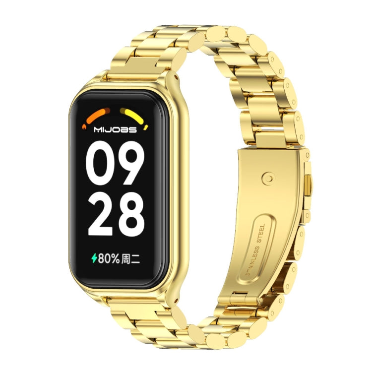 For Redmi Band 2 Mijobs Metal Shell + Three-Bead Stainless Steel Watch Band(Gold) -  by MIJOBS | Online Shopping South Africa | PMC Jewellery