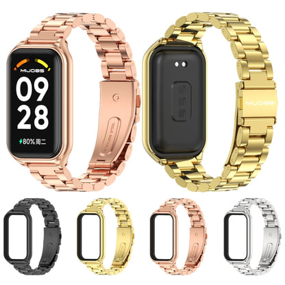 For Redmi Band 2 Mijobs Metal Shell + Three-Bead Stainless Steel Watch Band(Gold) -  by MIJOBS | Online Shopping South Africa | PMC Jewellery