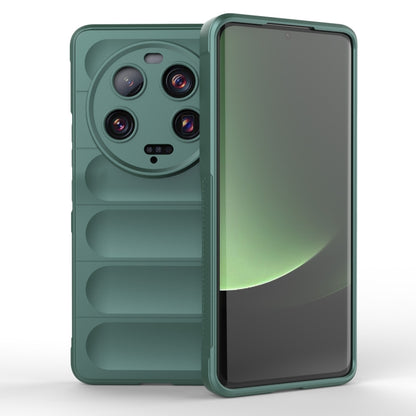 For Xiaomi 13 Ultra Magic Shield TPU + Flannel Phone Case(Dark Green) - 13 Ultra Cases by PMC Jewellery | Online Shopping South Africa | PMC Jewellery