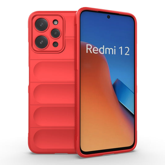 For Xiaomi Redmi 12 4G Magic Shield TPU + Flannel Phone Case(Red) - Xiaomi Cases by PMC Jewellery | Online Shopping South Africa | PMC Jewellery