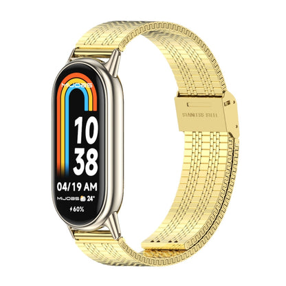 For Xiaomi Mi Band 8 Mijobs Stainless Steel Replacement Watch Band(Gold+Light Gold) -  by MIJOBS | Online Shopping South Africa | PMC Jewellery