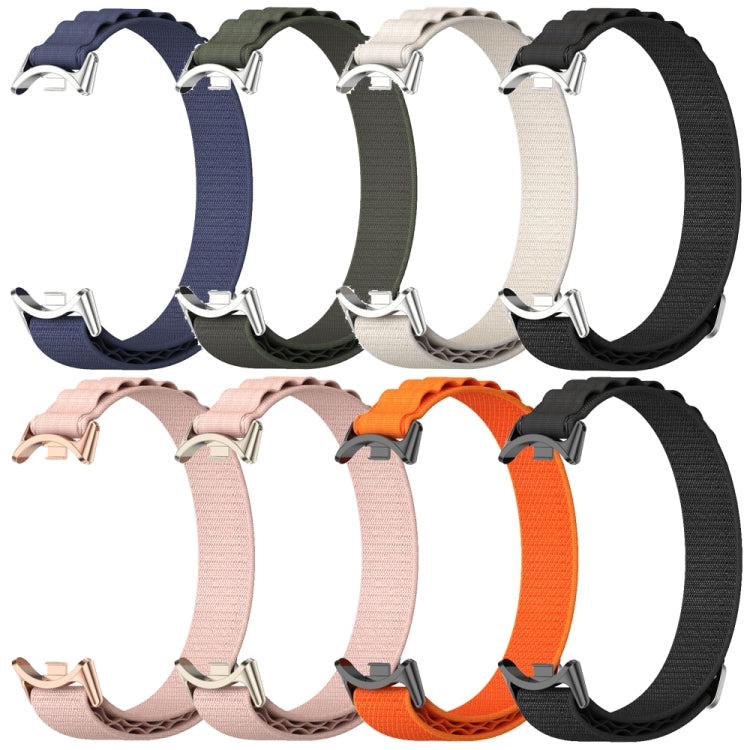 For Xiaomi Mi Band 8 Mijobs Nylon Breathable Watch Band(Orange Black) -  by MIJOBS | Online Shopping South Africa | PMC Jewellery