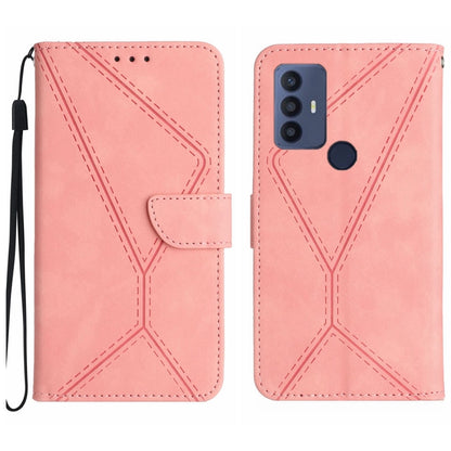 For TCL 30 SE / 30E /306/305 Stitching Embossed Leather Phone Case(Pink) - More Brand by PMC Jewellery | Online Shopping South Africa | PMC Jewellery