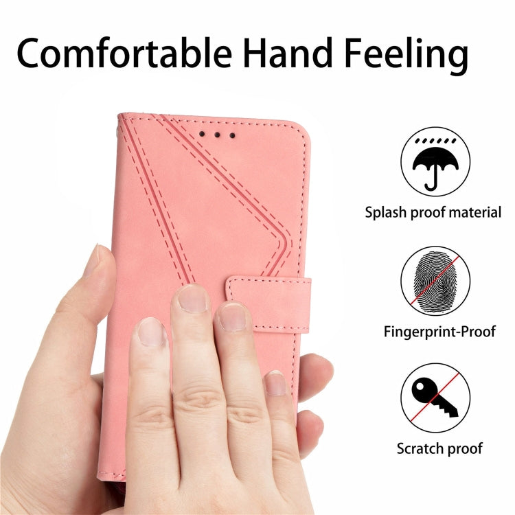 For TCL 30 SE / 30E /306/305 Stitching Embossed Leather Phone Case(Pink) - More Brand by PMC Jewellery | Online Shopping South Africa | PMC Jewellery