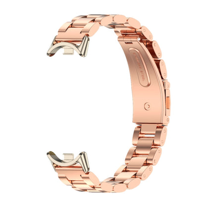For Xiaomi Mi Band 8 Mijobs Three Bead Stainless Steel Watch Band(Rose Gold+Light Gold) -  by MIJOBS | Online Shopping South Africa | PMC Jewellery