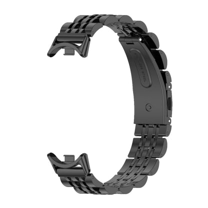 For Xiaomi Mi Band 8 / 9 / 9 NFC Mijobs Seven Bead Stainless Steel Watch Band(Black) - Watch Bands by MIJOBS | Online Shopping South Africa | PMC Jewellery | Buy Now Pay Later Mobicred