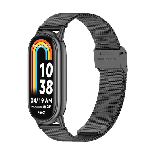 For Xiaomi Mi Band 8 Mijobs Milan Buckle Metal Stainless Steel Watch Band(Black) -  by PMC Jewellery | Online Shopping South Africa | PMC Jewellery