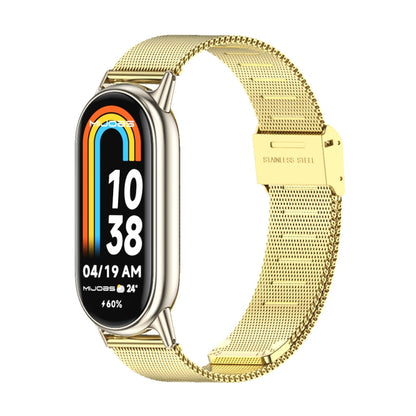 For Xiaomi Mi Band 8 Mijobs Milan Buckle Metal Stainless Steel Watch Band(Gold+Light Gold) -  by PMC Jewellery | Online Shopping South Africa | PMC Jewellery