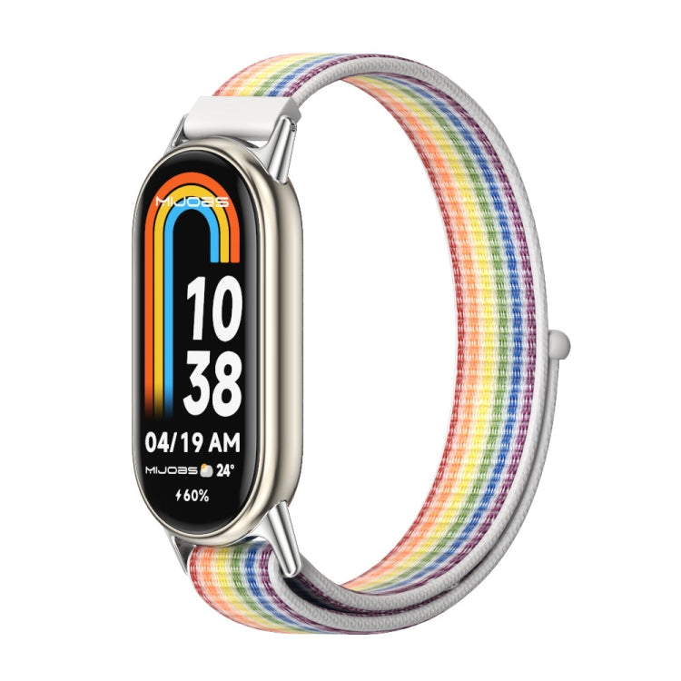 For Xiaomi Mi Band 8 Mijobs Breathable Nylon Loop Watch Band(Colorful Silver) -  by MIJOBS | Online Shopping South Africa | PMC Jewellery