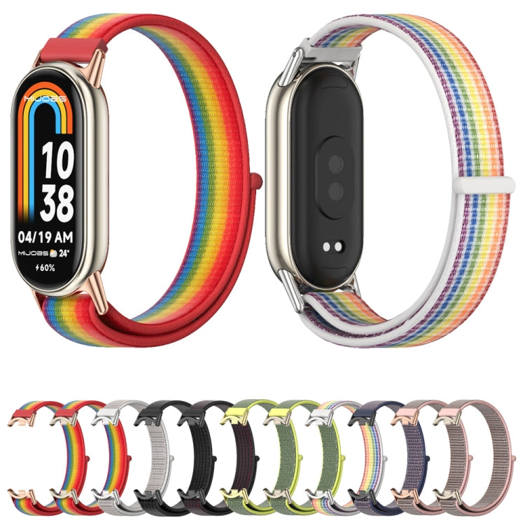 For Xiaomi Mi Band 8 / 9 / 9 NFC Mijobs Breathable Nylon Loop Watch Band(Sea Shell Silver) - Watch Bands by MIJOBS | Online Shopping South Africa | PMC TechLife | Buy Now Pay Later Mobicred