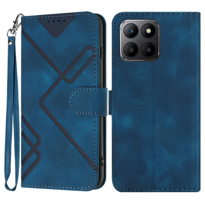 For Honor 70 Lite Line Pattern Skin Feel Leather Phone Case(Royal Blue) - Honor Cases by PMC Jewellery | Online Shopping South Africa | PMC Jewellery