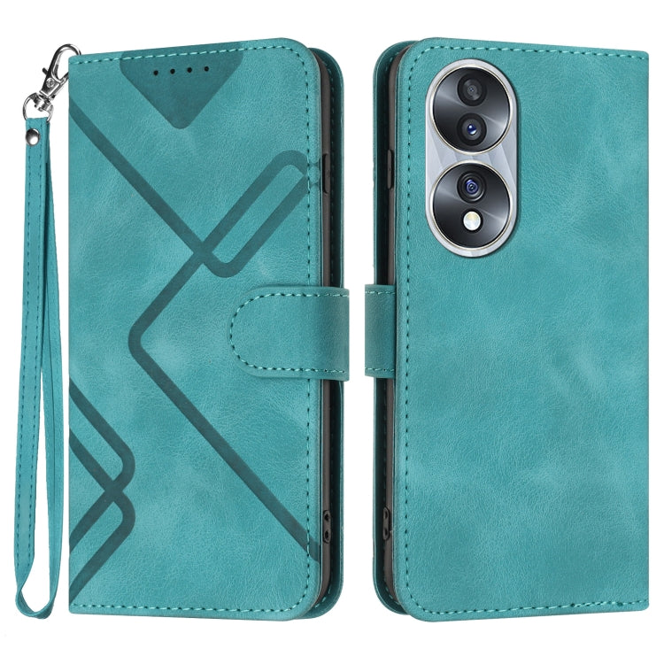 For Honor 70 Line Pattern Skin Feel Leather Phone Case(Light Blue) - Honor Cases by PMC Jewellery | Online Shopping South Africa | PMC Jewellery