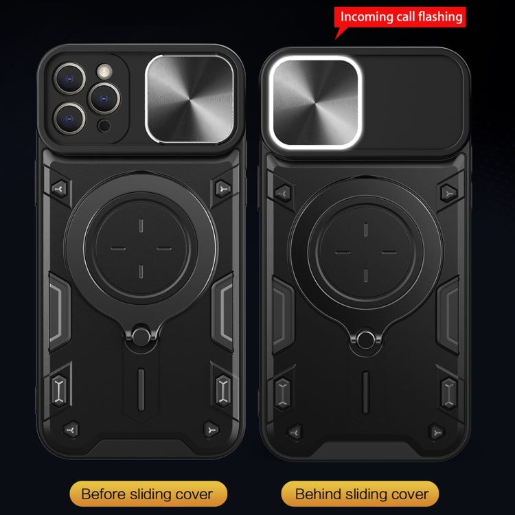 For iPhone 11 Pro Max CD Texture Sliding Camshield Magnetic Holder Phone Case(Black) - free shipping - PMC TechLife - Order now!