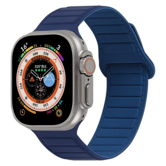 For Apple Watch 8 41mm Loop Magnetic Silicone Watch Band(Navy Blue) - Watch Bands by PMC Jewellery | Online Shopping South Africa | PMC Jewellery