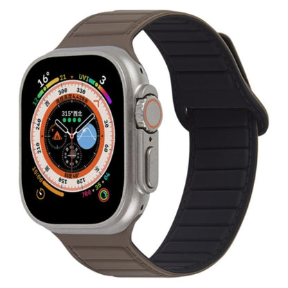 For Apple Watch SE 44mm Loop Magnetic Silicone Watch Band(Coffee Black) - Watch Bands by PMC Jewellery | Online Shopping South Africa | PMC Jewellery