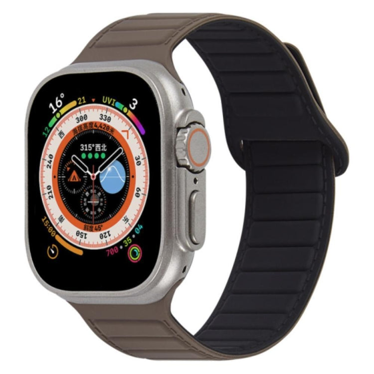 For Apple Watch 38mm Loop Magnetic Silicone Watch Band(Coffee Black) - Watch Bands by PMC Jewellery | Online Shopping South Africa | PMC Jewellery