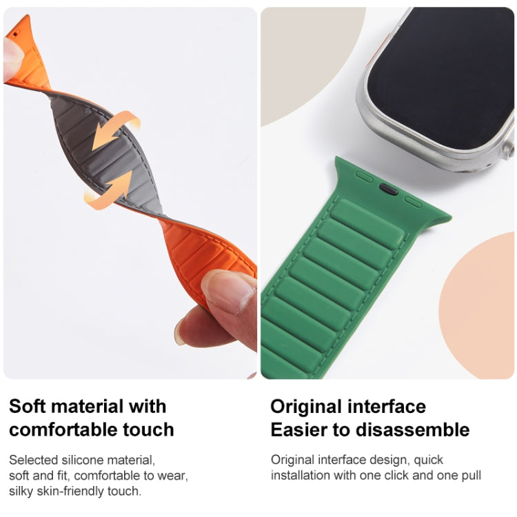 For Apple Watch 3 42mm Loop Magnetic Silicone Watch Band(Green) - Watch Bands by PMC Jewellery | Online Shopping South Africa | PMC Jewellery