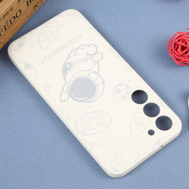 For Samsung Galaxy A81 Astronaut Pattern Silicone Straight Edge Phone Case(Flying Astronaut-White) - free shipping - PMC TechLife - Order now!