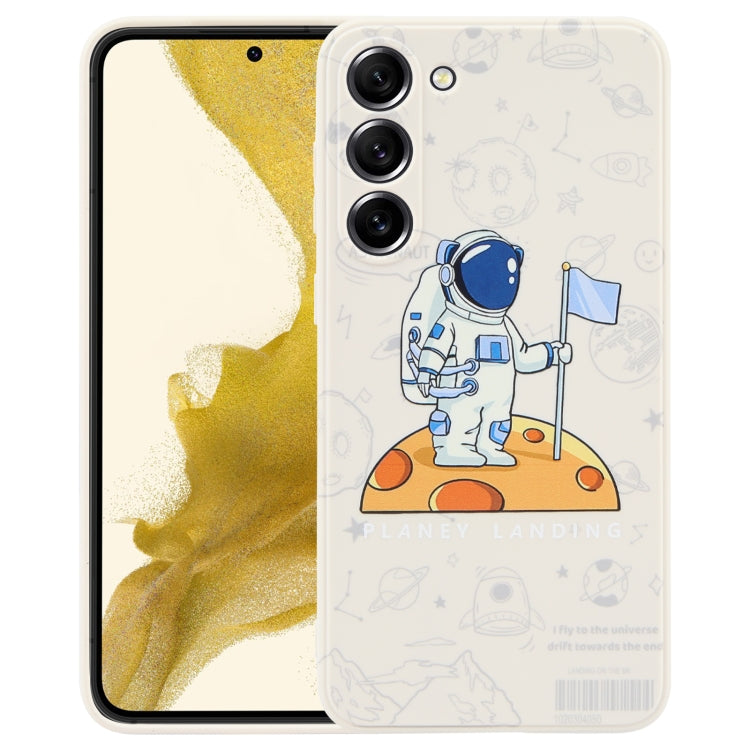 For Samsung Galaxy A71 Astronaut Pattern Silicone Straight Edge Phone Case(Planet Landing-White) - free shipping - PMC TechLife - Order now!